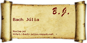 Bach Júlia névjegykártya